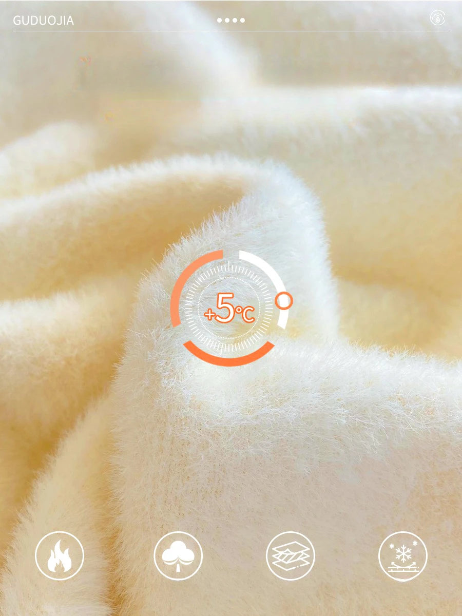 Pull col roulé doublure polaire