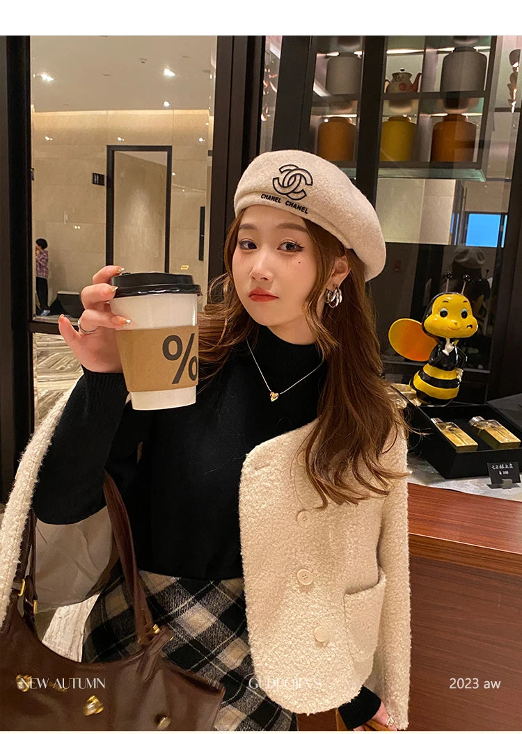 Pull col roulé doublure polaire