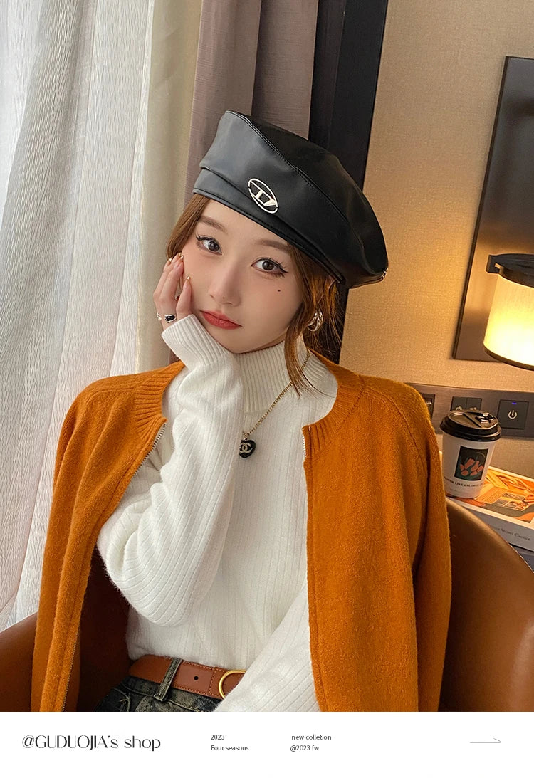 Pull col roulé doublure polaire